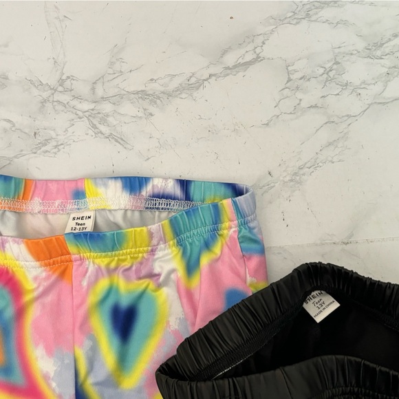 Girls Shein Teen Pants Skirt 12-13Y Lot Of 6 Elastic Waist Girls Hearts U1 - Picture 6 of 6